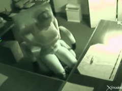 TargetVids presents: Horny blonde strips and plays with cunt in office