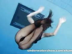TargetVids presents: Zuzanna is swimming in pantyhose in the pool