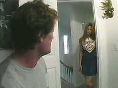 TargetVids presents: Cheerleader gets it on couch.