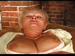 TargetVids presents: Mature in stockings with grey pussy hair spreads and plays