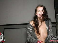 TargetVids presents: Brunette babe kitty catherine takes a tremor ride