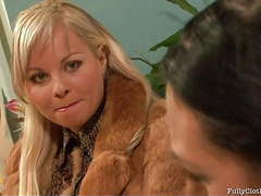 TargetVids presents: Hot clothed sex with two gorgeous babes