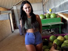 TargetVids presents: Gina ferocious with natural tits and hot ass gets fucked hard, Couple, Hardcore, Brunettes, Long Hair, Latina, MILF, Shorts, Pussy Licking, Blowjob, Big Tits, Natural Tits, Hot Ass