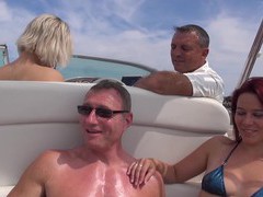 TargetVids presents: Hot ass blondie britney drops her clothes for sex on the boat, Group Sex, Hardcore, Outdoor, Reality, Yacht, Foursome, Bikini