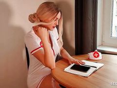 TargetVids presents: German nurse lauren help guy with sex to get a sperm sample