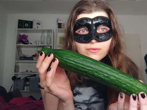 TargetVids presents: 18yo teen fucks huge cucumber!!!  small tits, shy teeny, perfect body  amateur teen