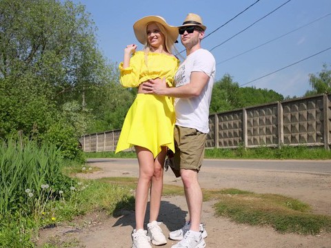 TargetVids presents: Blonde novella night gets fucked from behind in public - hd