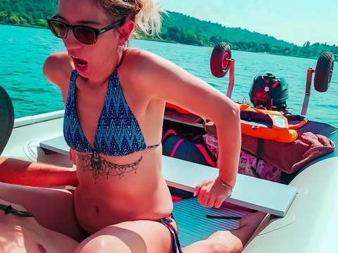 TargetVids presents: Wife gets fucked on a boat and gets a creampie from her husband's best friend