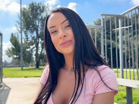 TargetVids presents: Brunette cara mella having fun while sucking her lover's dick