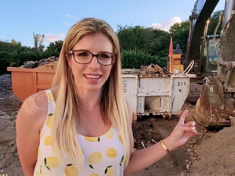 TargetVids presents: Outdoors video of sexy blonde wife cory chase with glasses