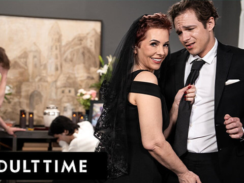 TargetVids presents: Adult time - horny tattooed gilf ruby lynne caught fucking big dick stud during her hubby's funeral!