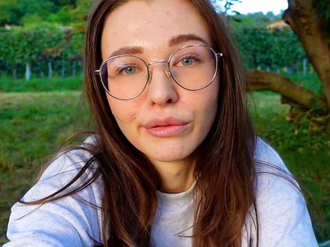 TargetVids presents: Alone? outside on the fields i presnet my huge labia teen pussy and clit