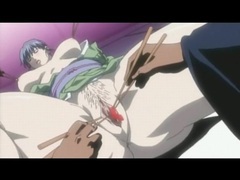 TargetVids presents: Guys use chopsticks on her naked hentai body