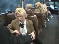 TargetVids presents: Naughty schoolgirl suck and stroke on the bus