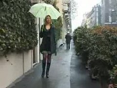 TargetVids presents: Skirt and boots babe flashes in public