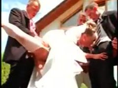 TargetVids presents: Gangbang of a hot bride with pissing