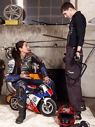 TargetVids presents: Shy teenage biker chick fucks the horny mechanic hardcore