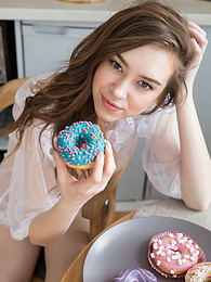 TargetVids presents: If you are a fan of skinny girls, check out how this cute little doll poses and teases totally naked in the kitchen.
