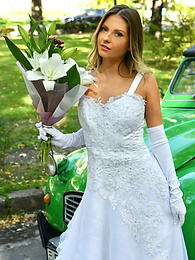 TargetVids presents: Naughty bride Rebecca Volpetti takes a photographer assistant's stiff dick
