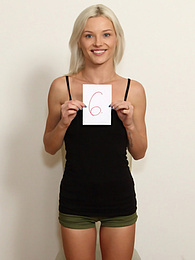 TargetVids presents: Blond hungarian teen Zazie Skymm gets completely naked during a solo shoot