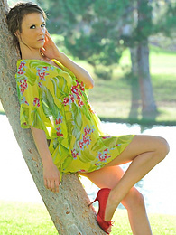 TargetVids presents: Beautiful american cutie Malena Morgan flaunts her sexy butt and plays with a vibrator outdoors